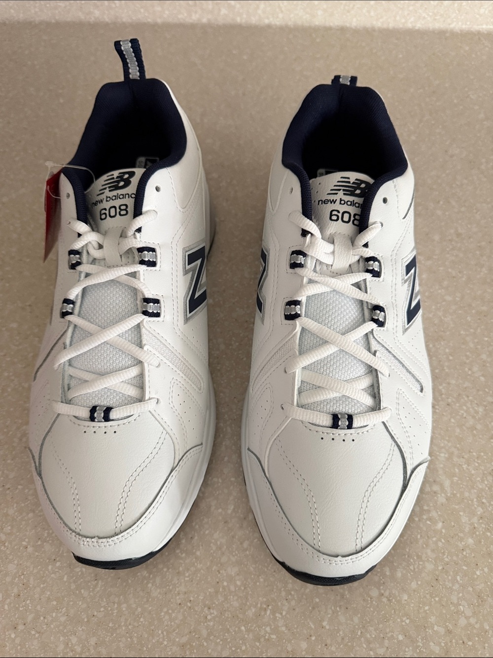 New Balance Men’s White and Navy Wide-Width 10.5 Training Shoe - Picture 9 of 10